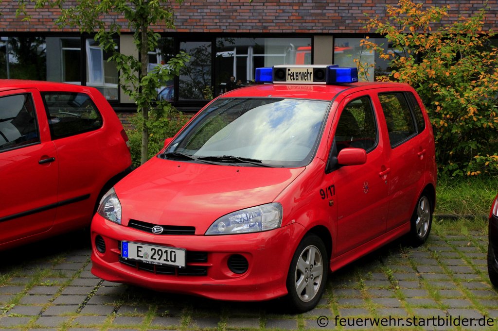 Dies ist das einzige Dienstfahrzeug von einem Ausl�ndischem Hersteller der Feuerwehr Essen.
Aufgenommen beim Tdot der BF Essen, 25.8.2012.