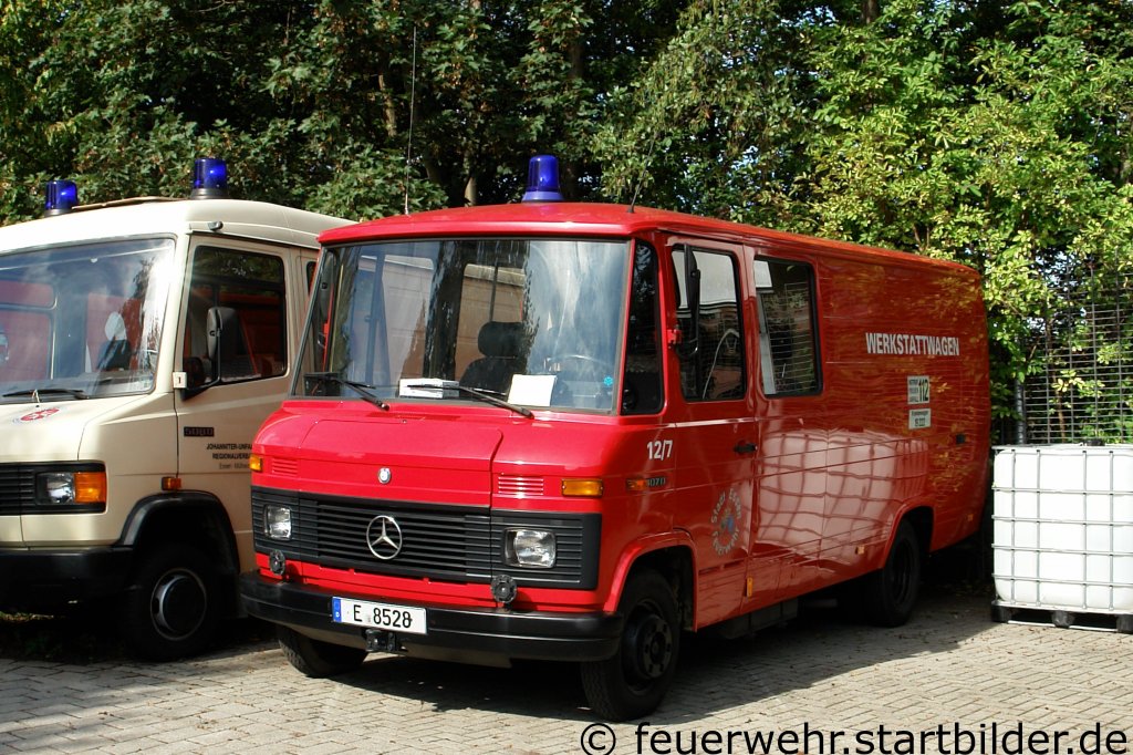 Werkstattwagen 12/7.
Aufgenommen beim Tag der Offenen T�r der Feuerwache 1 in Essen, 10-11.9.2011.