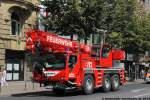 Kranwagen 3-KW45-1 der Feuerwehr Aachen.
Das Fahrzeug wurde von Liebherr 2004 gebaut. 