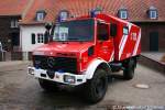 Dieser ungew�hnliche RW 1 (DU 2601) auf MB Unimog 1300L der Feuerwehr Duisburg habe ich beim Tag der Offenen T�r der Feuerwehr Duisburg Huckingen am 15.5.2010 aufgenommen.